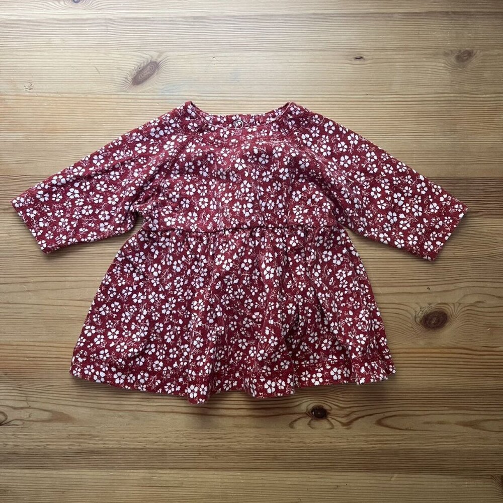 Baby Gap Vintage Red And White Floral Printed Dress Cotton